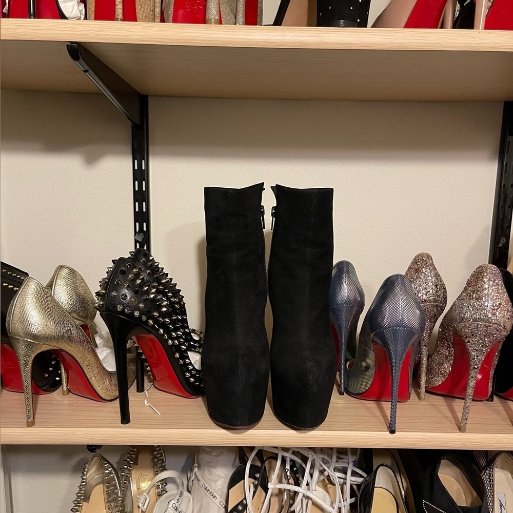 Christian Louboutin Daf Platform Bootie 160 blk Veau Velour suede lthr EU36 - Picture 11 of 14